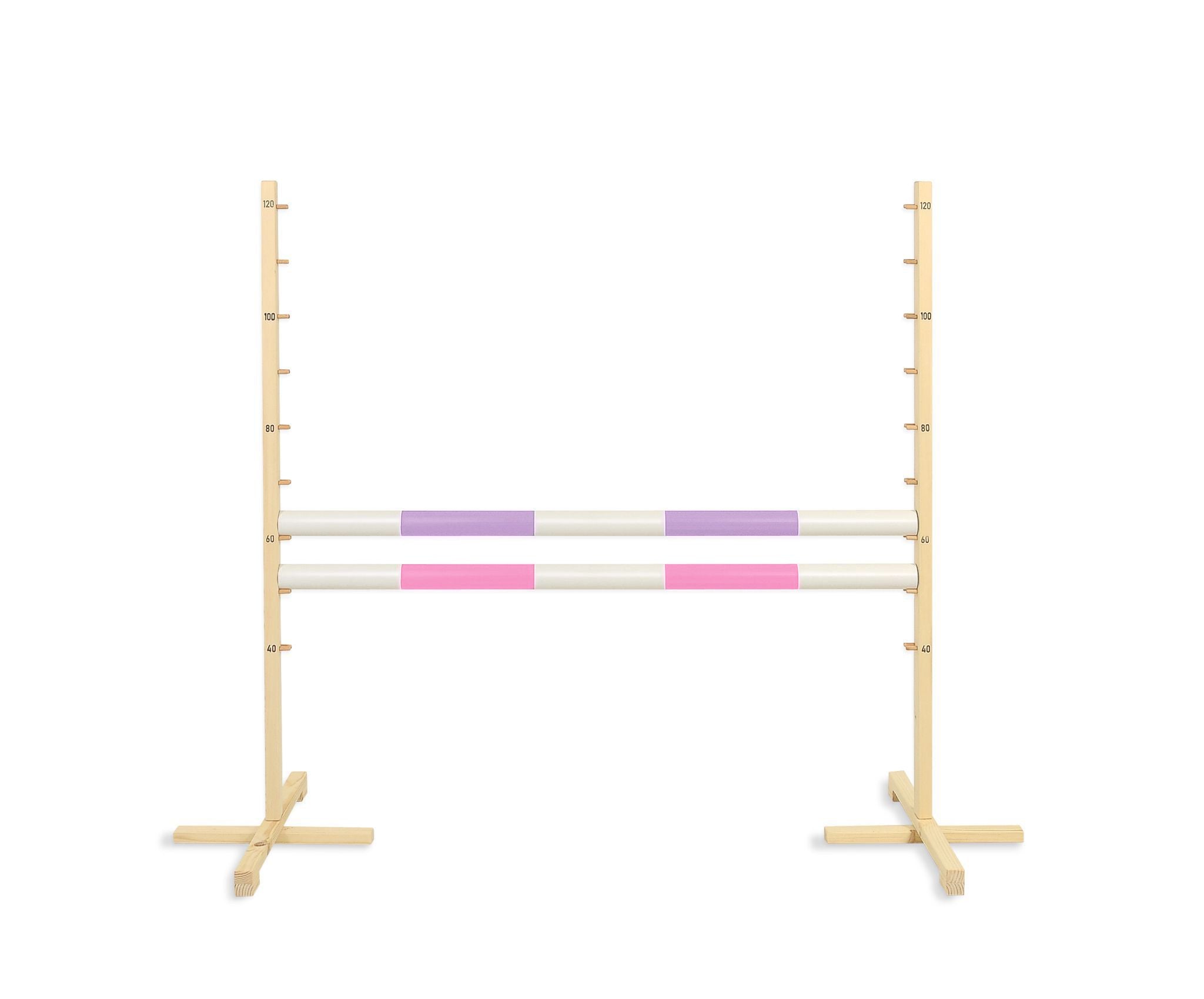 Jumping obstacle for Hobby Horse 120cm, with two beams - light purple and light pink