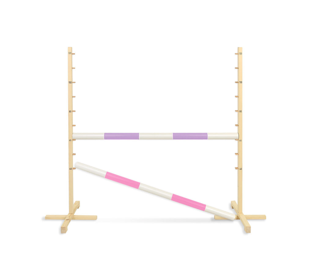 Jumping obstacle for Hobby Horse 120cm, with two beams - light purple and light pink