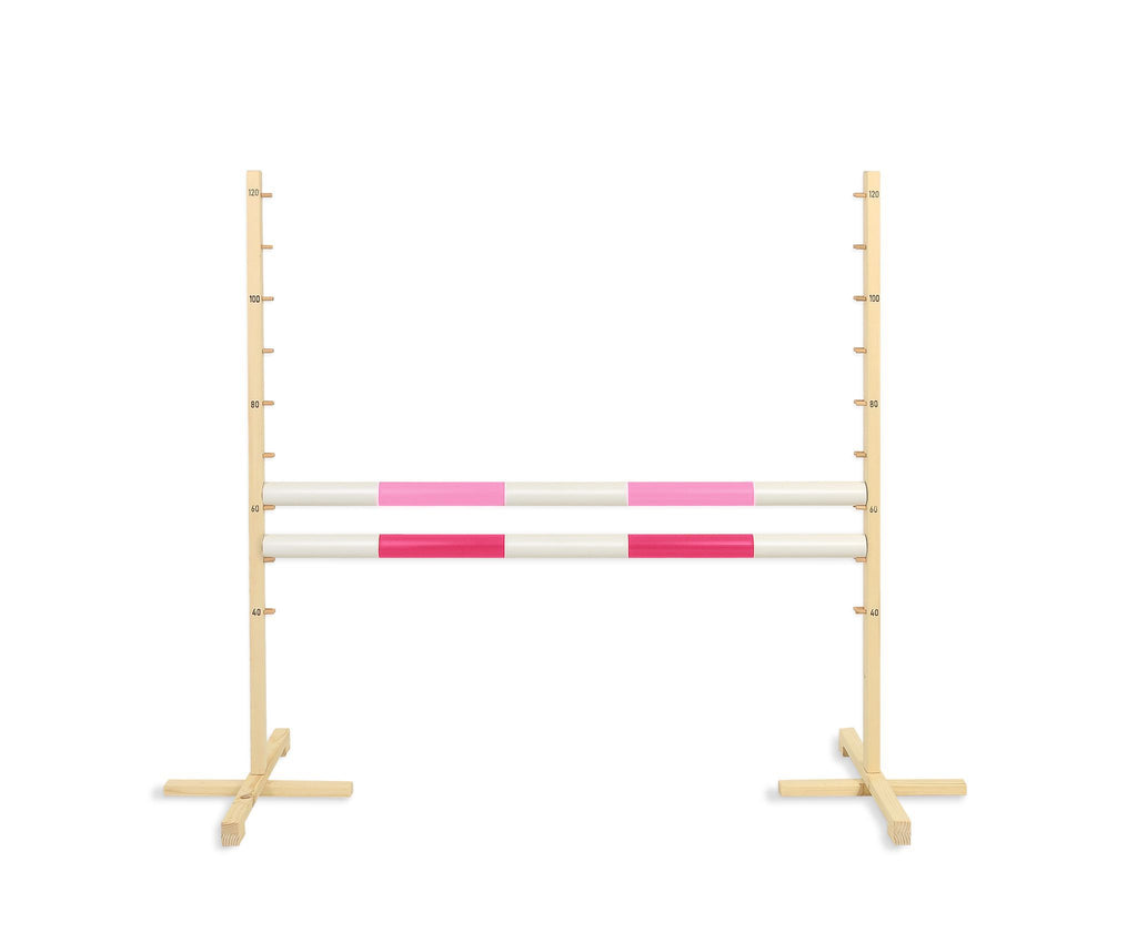 Jumping obstacle for Hobby Horse 120cm, with two beams - light pink and pink