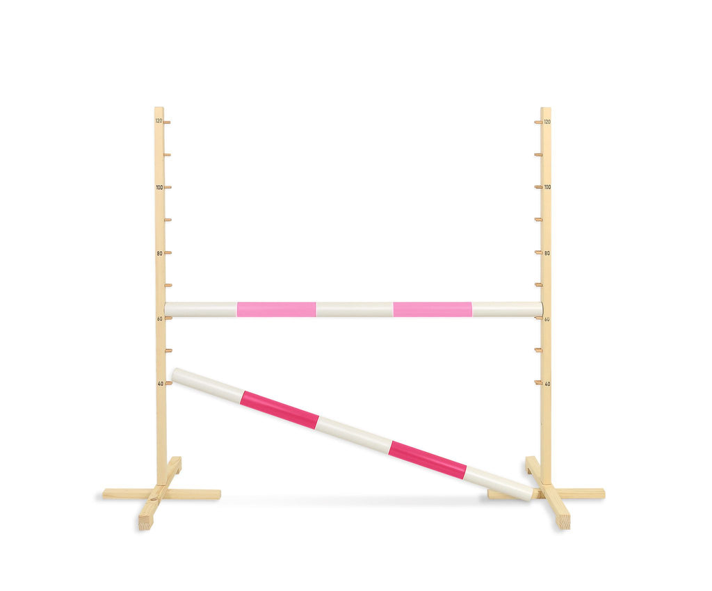Jumping obstacle for Hobby Horse 120cm, with two beams - light pink and pink