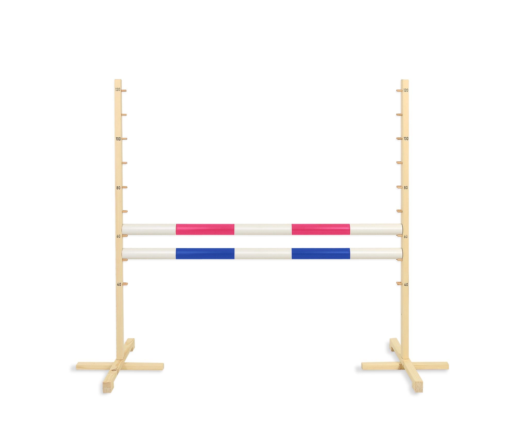 Jumping obstacle for Hobby Horse 120cm, with two beams pink and blue