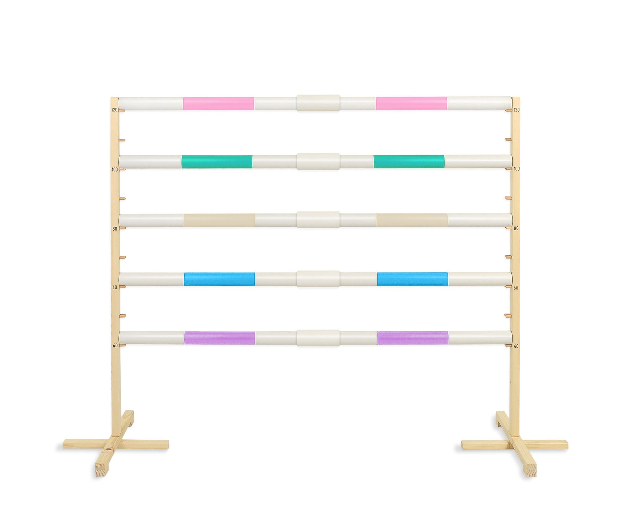 Jumping obstacle for Hobby Horse 160 cm, h-120 cm, with two bars - light purple and light pink
