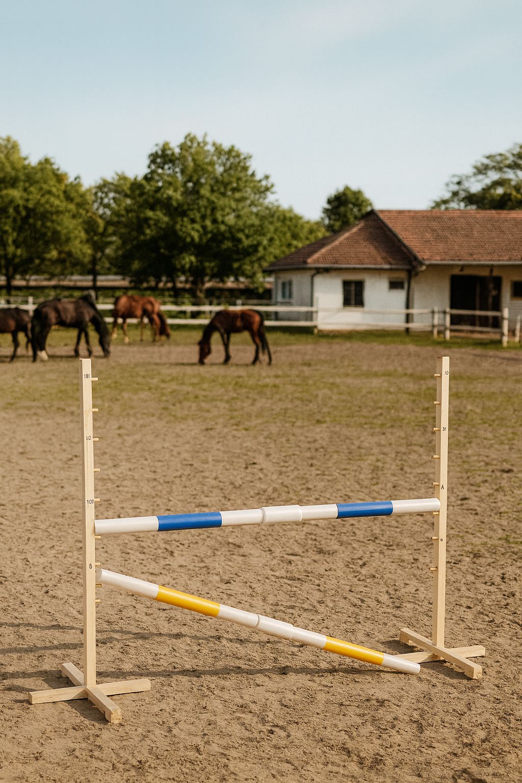Jumping obstacle for Hobby Horse 160 cm with two bars 50mm - blue