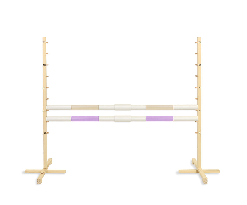 Jumping obstacle for Hobby Horse 160 cm, h-120 cm, with two bars - beige and light purple