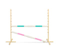 Jumping obstacle for Hobby Horse 160 cm, h-120 cm, with two bars - mint and light pink