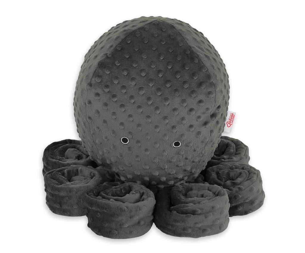 Cuddly octopus big - anthracite - polka dot minky