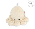 Cuddly octopus with rattle - cream - polka dot minky