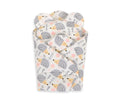 Doll's swaddling cone with pillow - hedgehogs grey