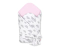 Baby nest 2in1 with stiffening with bow - clouds gray/pink