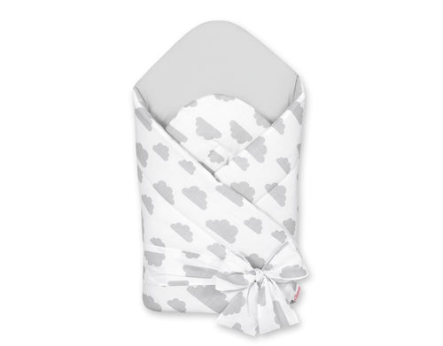 Baby nest 2in1 with stiffening with bow - clouds gray/gray