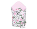Baby nest 2in1 with stiffening with bow - peony flower pink/pink