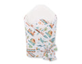 Baby nest 2in1 with stiffening with bow - turquoise train