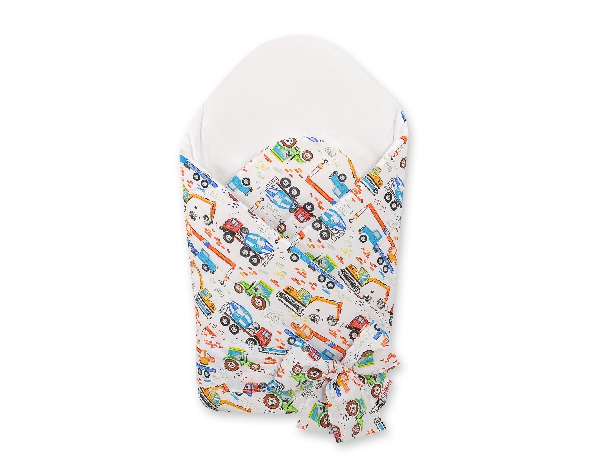 Baby nest 2in1 with stiffening with bow - construction site
