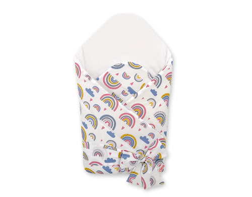 Baby nest 2in1 with stiffening with bow - rainbow