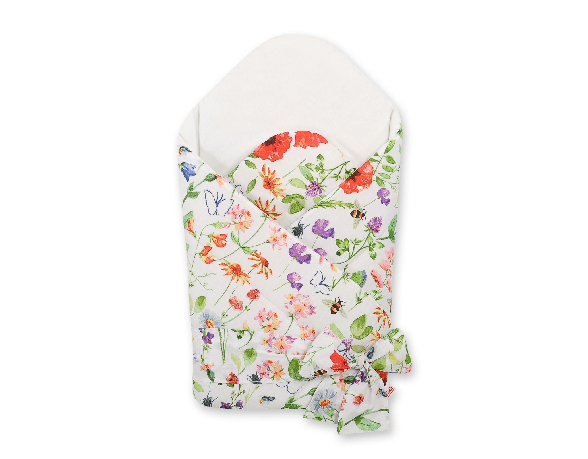 Baby nest 2in1 with stiffening with bow - meadow