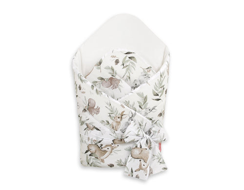 Baby nest 2in1 with stiffening with bow -  woodland olive