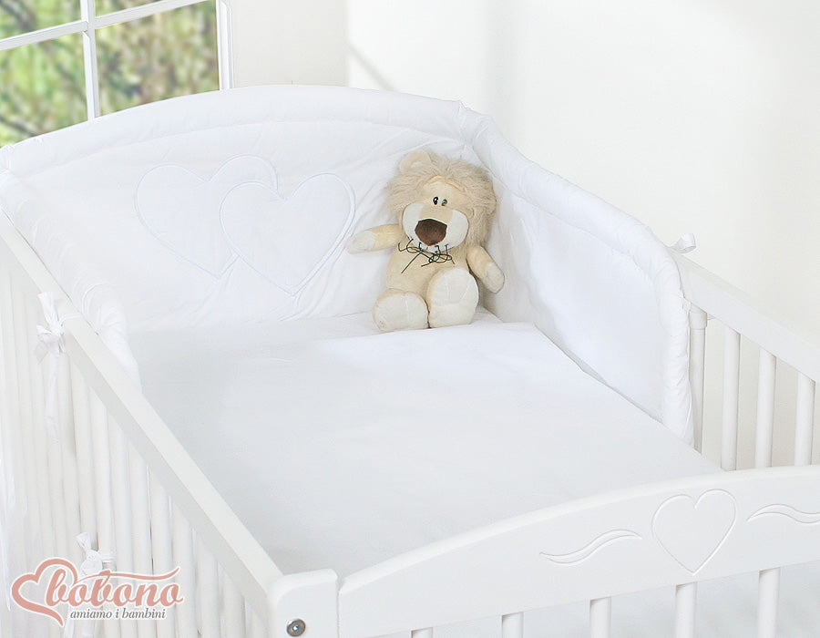 Bedding set 3-pcs 135x100 - Hanging Hearts white