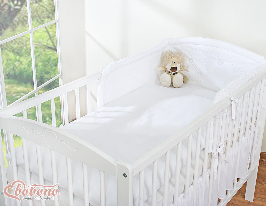 Bedding set 3-pcs 120x90 - Hanging Hearts white