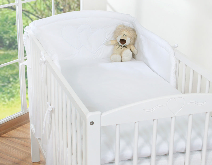 Bedding set 3-pcs 135x100 - Hanging Hearts white