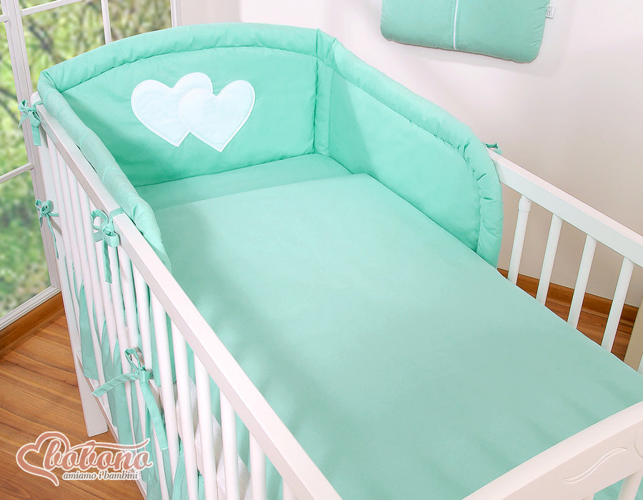 Bedding set 2-pcs- Hanging Hearts mint