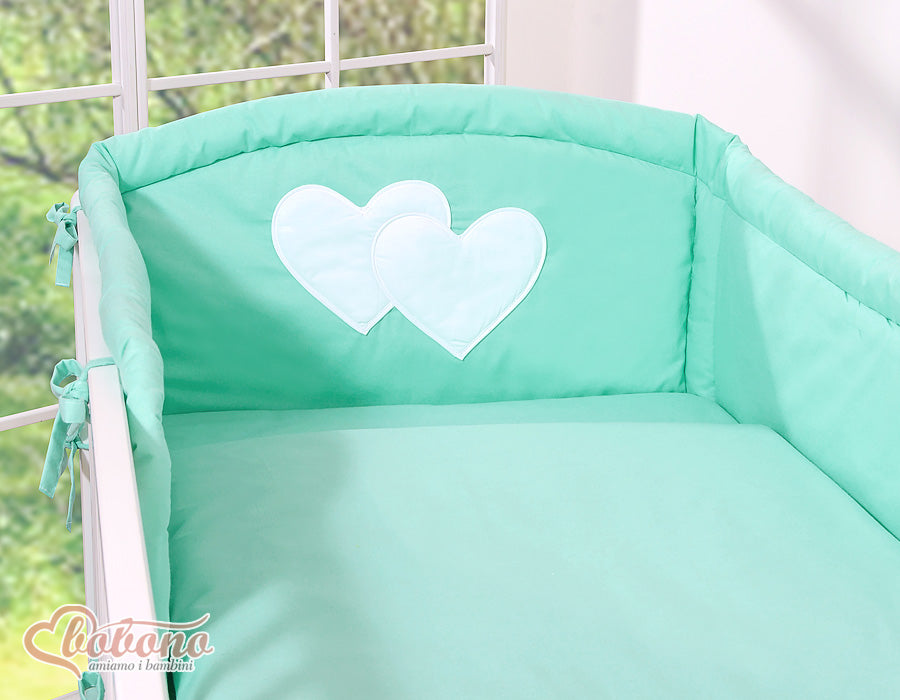 Bedding set 2-pcs- Hanging Hearts mint