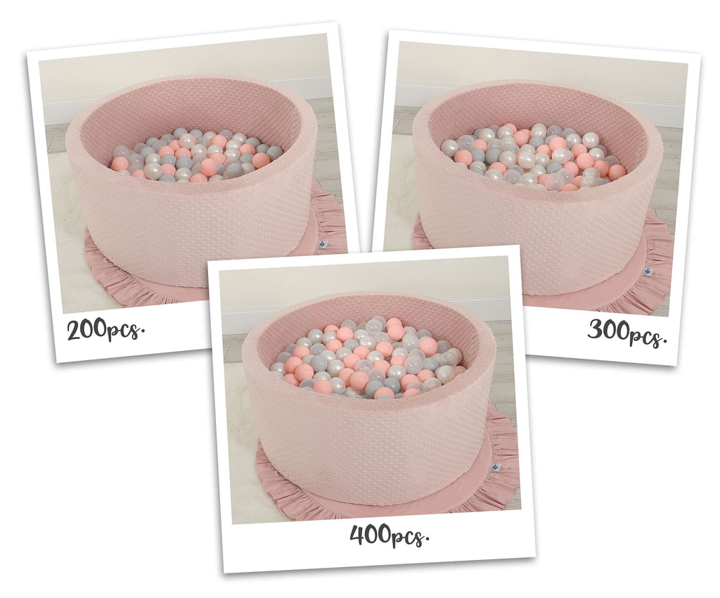 Ball-pit minky H-40 cm with balls 200pcs- pink