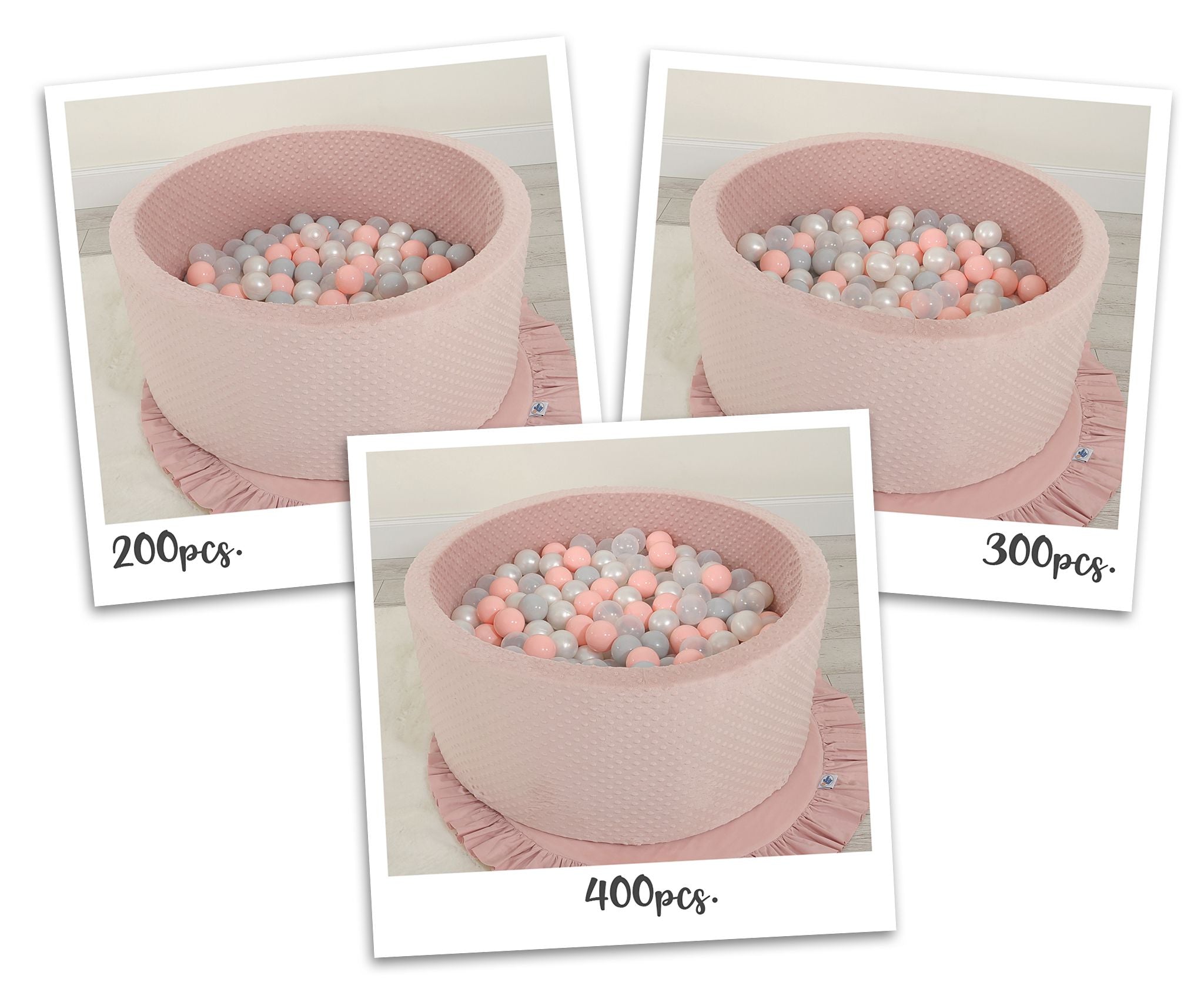 Ball-pit minky H-40 cm with balls 200pcs- pink