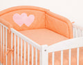 Universal crib rail bumper – Hearts peach