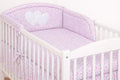 Universal crib rail bumper – Hearts little pink flowers