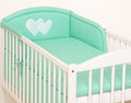 Universal crib rail bumper – Hearts mint