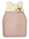Cotton sleeping bag for children, size M, 6-12 months, TOG 2.5, all-season, Bear with bow brown