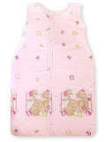 Cotton sleeping bag for children, size M, 6-12 months, TOG 2.5, all-season teddy bears in a cot pink