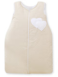 Cotton sleeping bag for children, size M, 6-12 months, TOG 2.5, all-season, hearts dots on beige