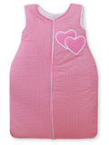 Cotton sleeping bag for children, size M, 6-12 months, TOG 2.5, all-season, dark pink checkered