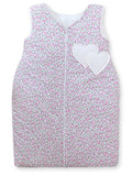 Cotton sleeping bag for children, size M, 6-12 months, TOG 2.5, all-season, hearts pink flowers