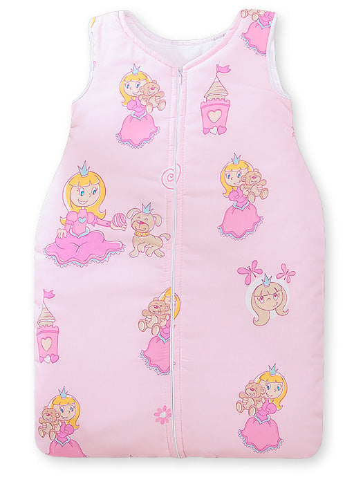Cotton sleeping bag for children, size M, 6-12 months, TOG 2.5, all-season, Pink princess
