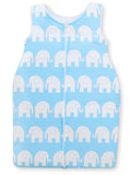Cotton sleeping bag for children, size M, 6-12 months, TOG 2.5, all-season, Elephants blau