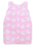 Cotton sleeping bag for children, size M, 6-12 months, TOG 2.5, all-season, Owls pink