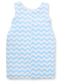 Cotton sleeping bag for children, size M, 6-12 months, TOG 2.5, all-season, Chevron Zigzag blue
