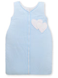 Cotton sleeping bag for children, size M, 6-12 months, TOG 2.5, all-season, hearts blue strips