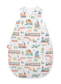 Cotton sleeping bag for children, size M, 3-12 months, TOG 2.5, all-season - turquoise train