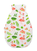 Cotton sleeping bag for children, size M, 3-12 months, TOG 2.5, all-season - coral flamingos