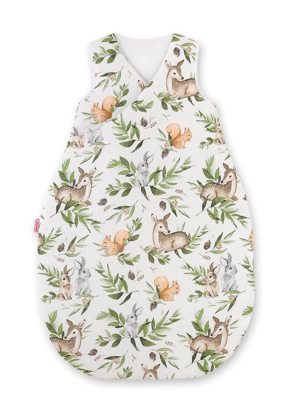 Cotton sleeping bag for children, size M, 3-12 months, TOG 2.5, all-season - woodland green