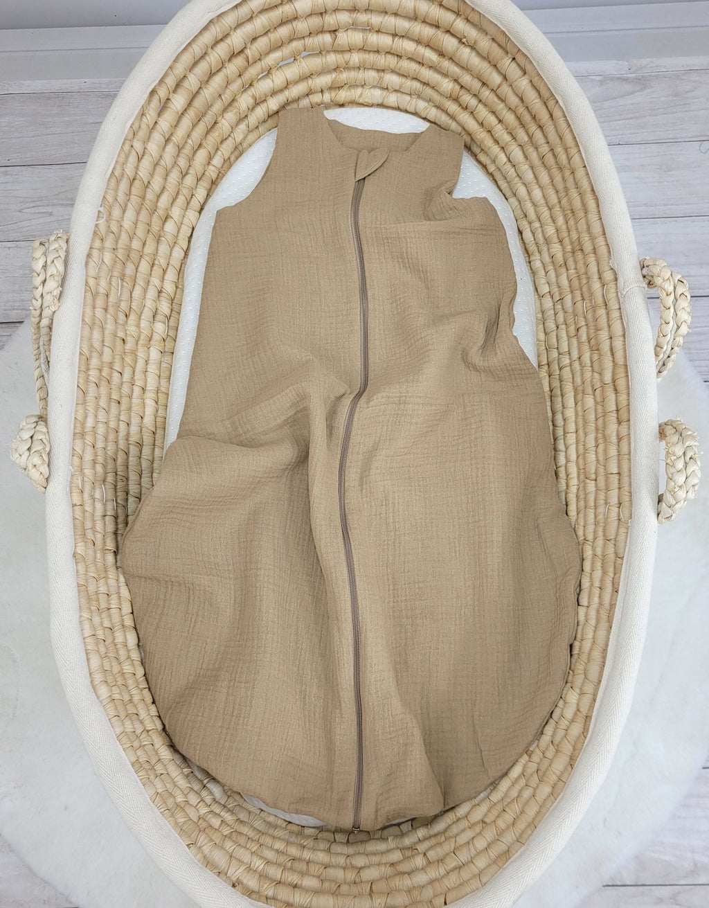 Muslin baby sleeping bag 6-12 months M for summer TOG 1.0 - camel