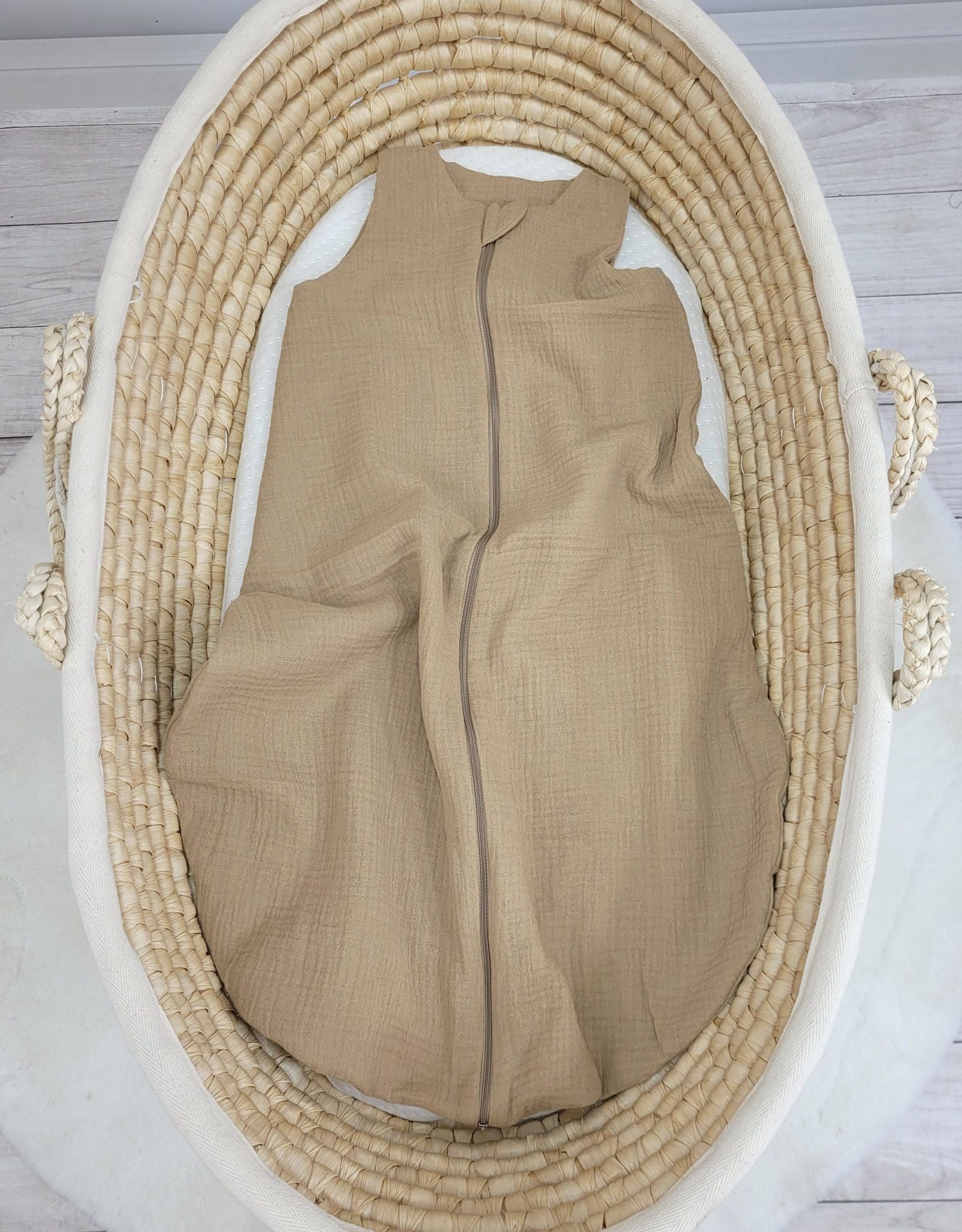 Muslin baby sleeping bag 6-12 months M for summer TOG 1.0 - camel