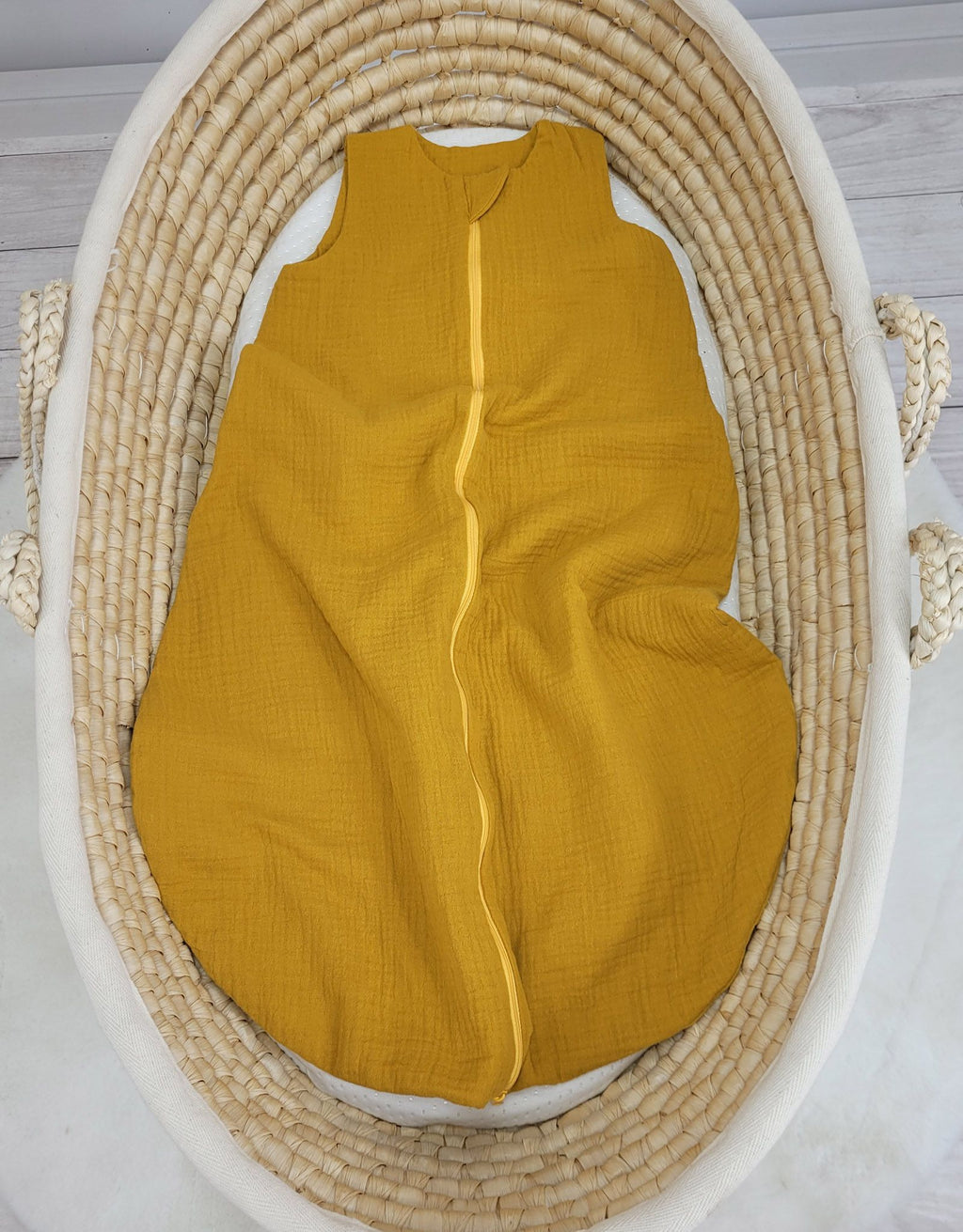 Muslin baby sleeping bag 6-12 months M for summer TOG 1.0 - honey yellow