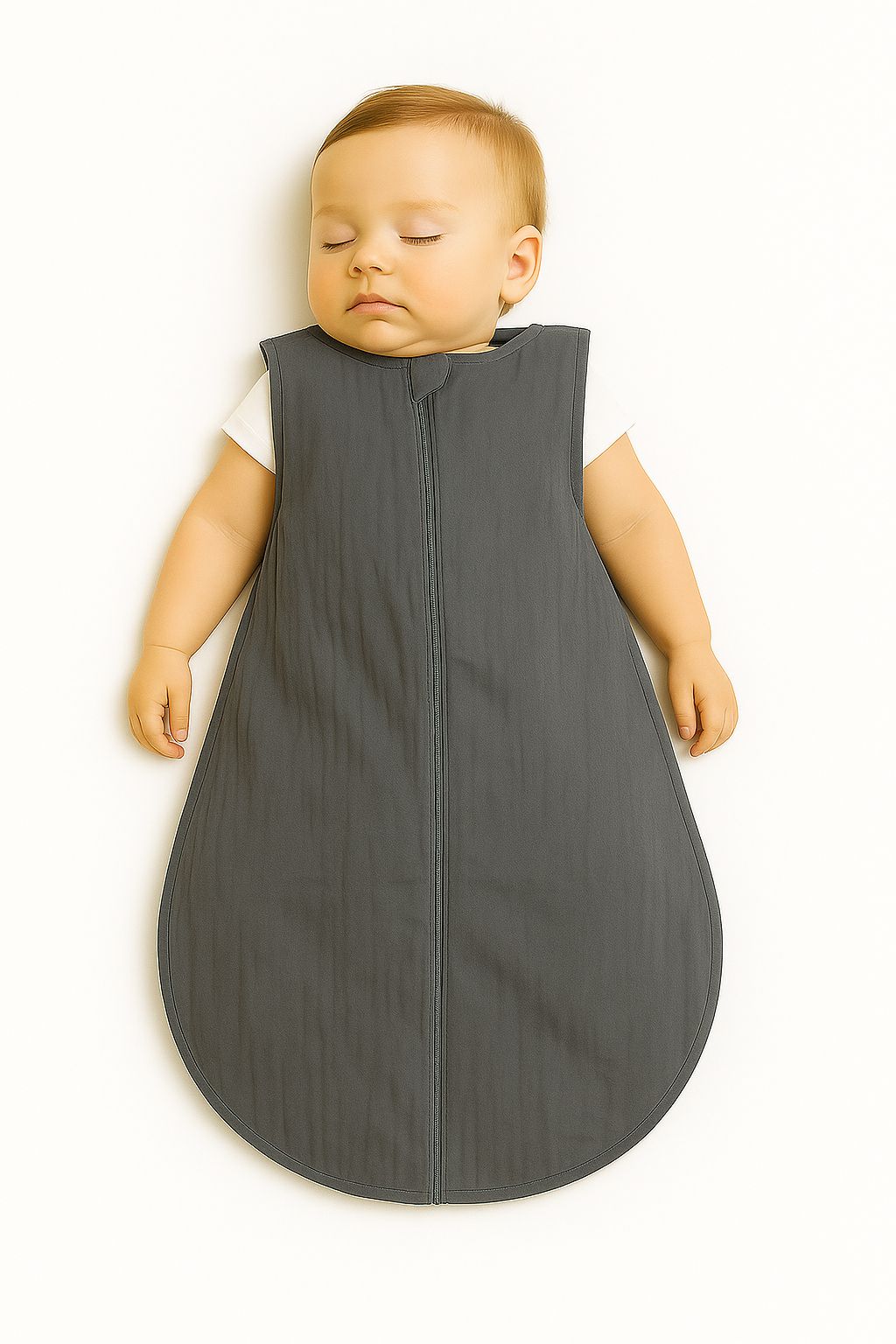 Muslin baby sleeping bag 6-12 months M for summer TOG 1.0 - anthracite