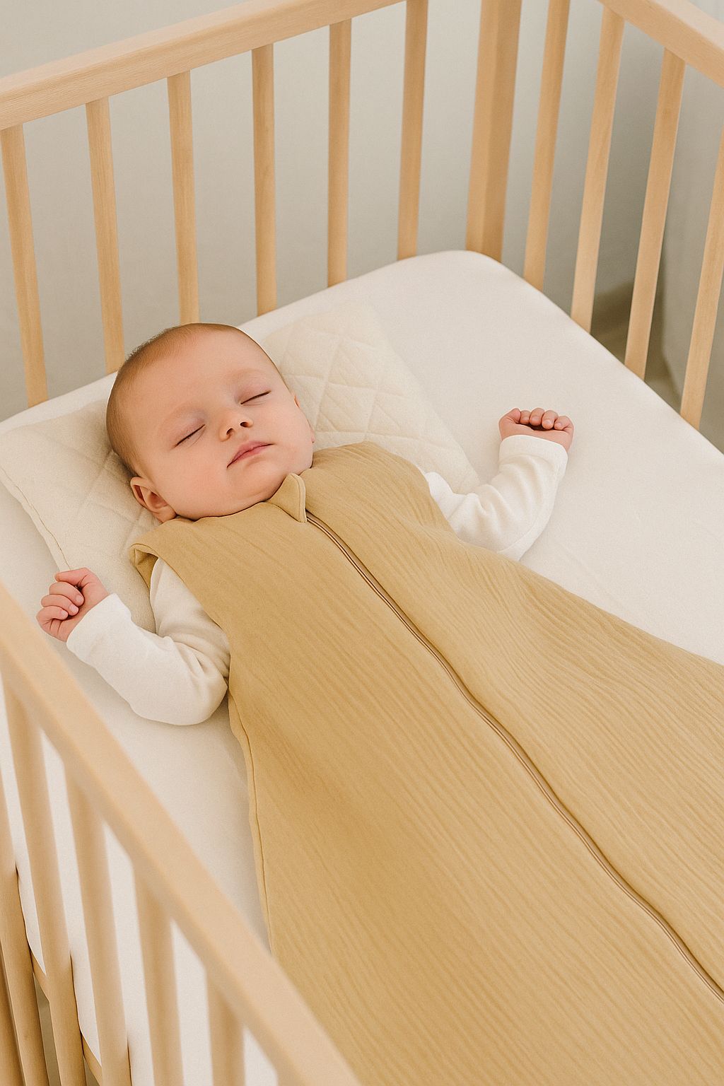 Muslin baby sleeping bag 6-12 months M for summer TOG 1.0 - camel