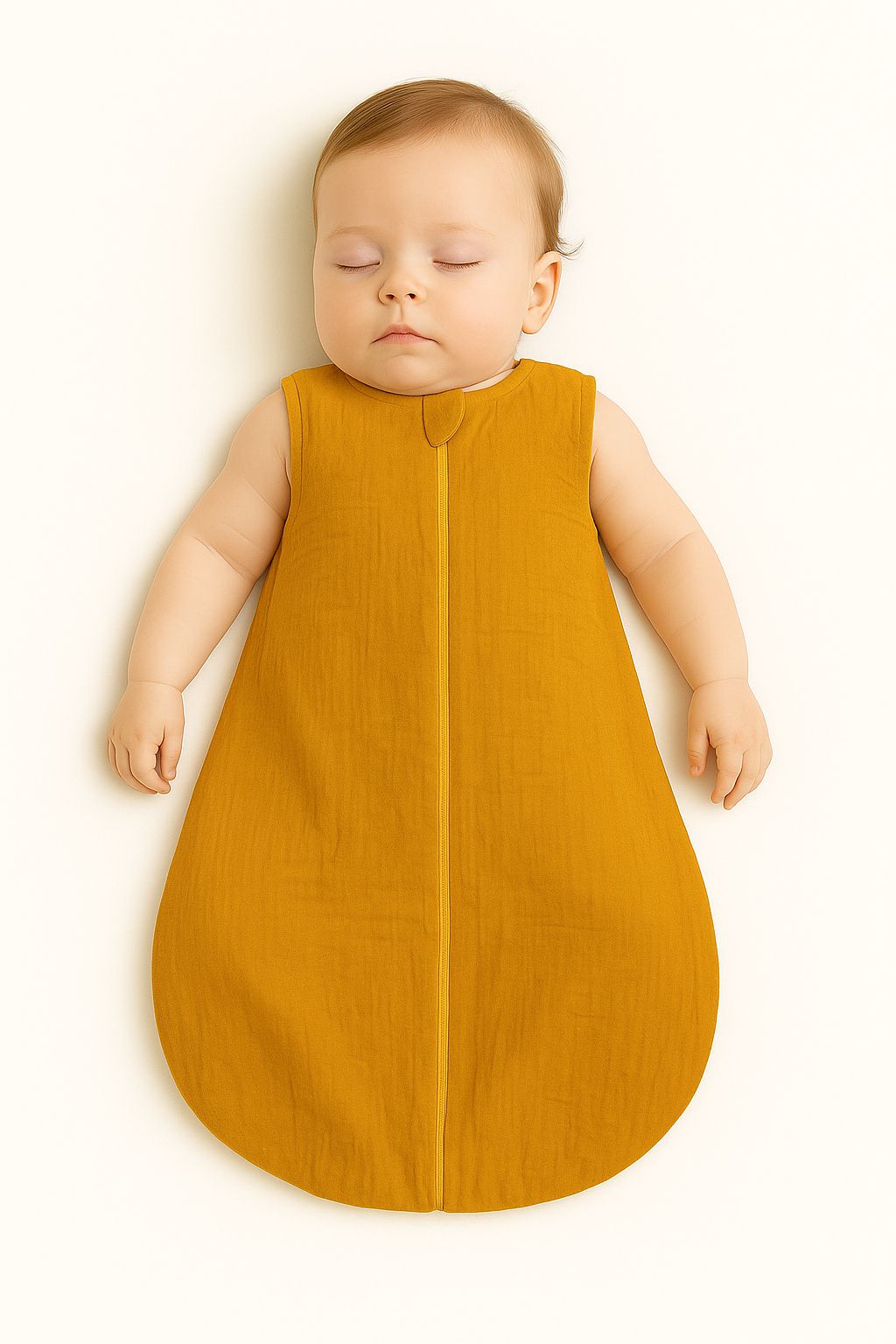 Muslin baby sleeping bag 6-12 months M for summer TOG 1.0 - honey yellow