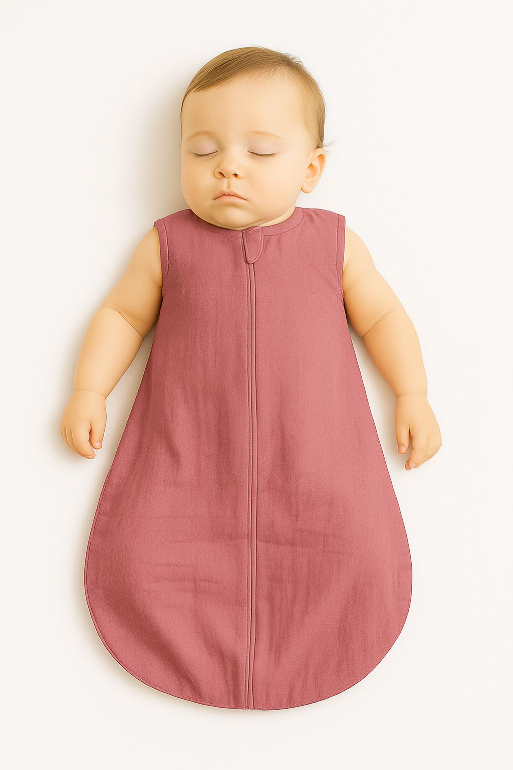 Muslin baby sleeping bag 6-12 months M for summer TOG 1.0 - retro pink